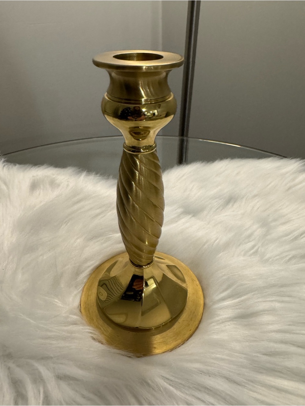 Vintage PartyLite Brass Spiral Candlestick Holder - Gold Home Accent